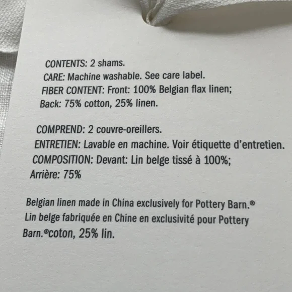 Pottery Barn Belgian Flax Linen Shams - Picture 4 of 7